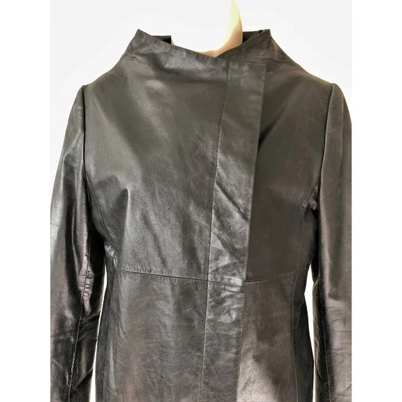 Demoo Parkchoonmoo MEDIUM Black Leather Coat - RARE!